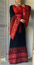 Very Unique Radan Sleeves Black and Red Thobe with Dense Embroidery and Satin Details