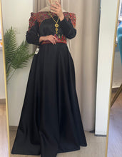 Amazing Black Cloche Satin Embroidered Dress