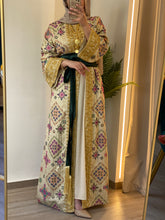 NAQSH Qasab Luxurious Beige Diamond Embroidered Abaya with Golden Thread Details