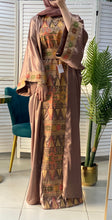 Royal Light Brown Embroidered Dress and Abaya Set