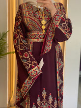 Magnificent Full of Details Burgundy Thob with Golden Embroidery