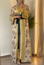 NAQSH Qasab Luxurious Beige Diamond Embroidered Abaya with Golden Thread Details