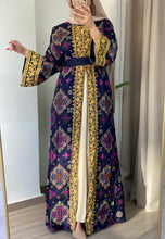 NAQSH Qasab Luxurious Navy Diamond Embroidered Abaya with Golden Thread Details
