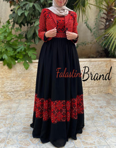 Very Classy Embroidery Dress Suit with Matching Blazer and Rhinestones