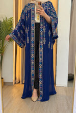 Yasmin Blue Embroidered Open Abaya/Bisht
