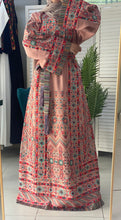 Unique Peach Pink Palestinian Embroidered Thob Dress with Kashmir Details