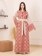BEESAN Elegant Beige Palestinian Embroidered Abaya