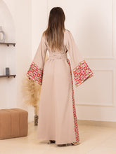 BEESAN Elegant Beige Palestinian Embroidered Abaya