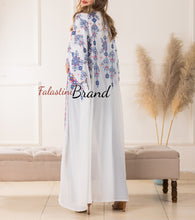 White Diamond Embroidered Open Abaya/Bisht