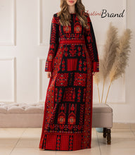 Elegant Black and Red Modern Thob Dress with Unique Embroidery