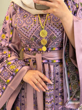 Durra Pink Satin Elegant Wide Sleeves Full Embroidered Thob Dress