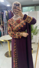 Elegant Purple Shoulder Details Embroidered Dress