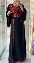 Elegant Black Diamond Qabbah Thob With Manajil Details and Satin Details
