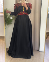 Amazing Black Cloche Satin Embroidered Dress