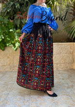 Elegant Black And Blue Embroidered Skirt