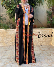Amazing Black Embroidered Open Abaya