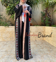 Amazing Black & Silver Embroidered Open Abaya