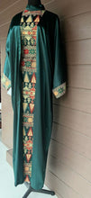 Royal Green Embroidered Dress and Abaya Set