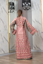 Full of Details Pink Palestinian Embroidered Thobe Dress with Kashmir Details