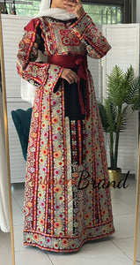 Very Luxurious Black and Red Malak Like Thob with Qasab Thread and Satin Details