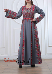 Grey Star Thob with Unique Colors Embroidery