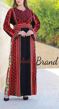 Traditional Unique Black and Red Embroidered Thob Golden Thread Details