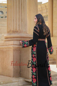 Joury Embroidered Black and Pink Elegant Thob