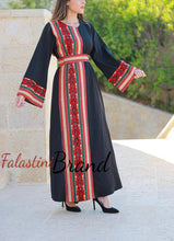 Majdalawi Like Black Dress with Cross Stitch Embroidery