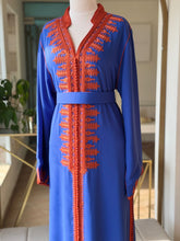 Elegant Crepe Caftan with Orange Zawak Embroidery