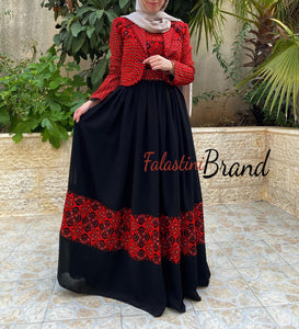 Very Classy Embroidery Dress Suit with Matching Blazer and Rhinestones