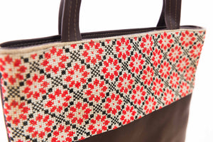 Embroidered brown handbag - Falastini Brand