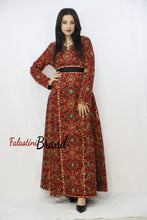 Red Full Embroidered Palestinian Bridal Henna Thobe Dress