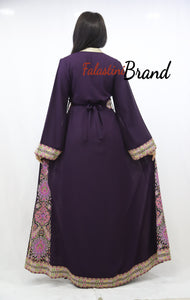 New Elegant Purple Embroidered Thob Dress