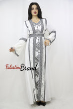 Two Pieces Amazing White And Black Palestinian Embroidered Dress