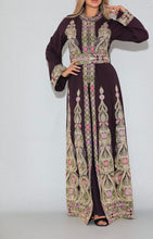 Purple Palestinian Nol Embroidered Kaftan Dress