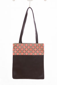 Embroidered brown handbag - Falastini Brand