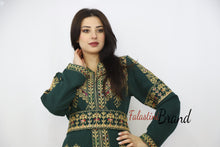 Green Lite Queen Thobe Embroidered Palestinian Dress