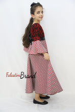 Little Girl Red Kuffeye Palestinian Red Embroidered Dress