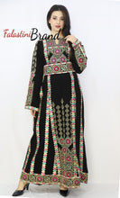 Black Floral Palestinian Embroidered Thobe
