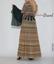 Version 5 Green Palestinian Queen Thobe Embroidered Dress Long Sleeve Palestinian Design And Embroidery