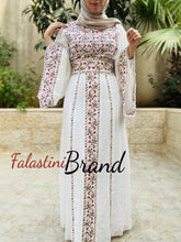 White Wide Sleeve Lined Embroidered Dress with Wonderful Embroidery