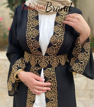 Black Royal Abaya with Golden Embroidery