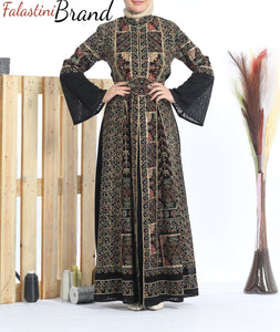 Elegant Embroidered 2 Pieces Black Abaya With Stylish Embroidery