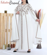 Gorgeous 2 Pieces White Royal Abaya With Stylish Embroidery