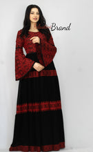 Stunning Black Cloche Long Dress Palestinian Embroidery