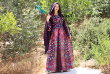 Wonderful Purple Full Details Palestinian Embroidered Dress With Satin
