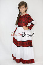 Little Girl White Palestinian Embroidered Cloche Dress