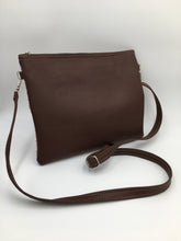 iPad Hand embroidered brown leather handbag with fabulous embroidery