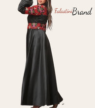 Amazing Buff Hands Black Cloche Satin Embroidered Dress