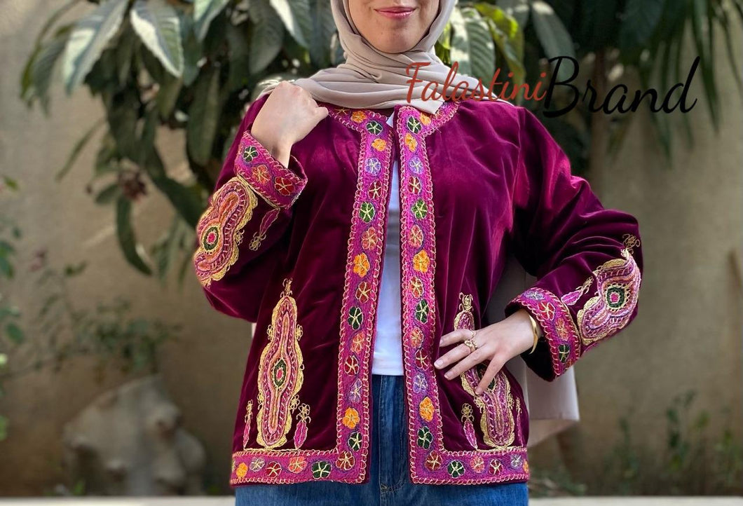 Inash - Velvet Perry Hand Embroidered Jacket